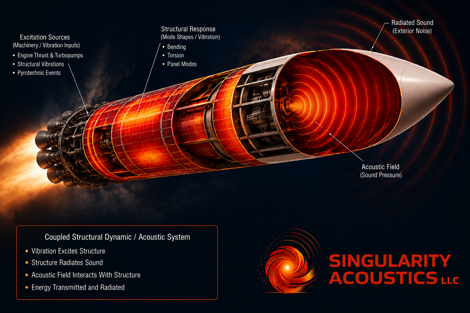 Coupled structural dynamic and acoustic system